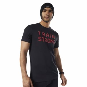 Reebok Graphic Series Train Strong T Shirt Herren - Schwarz - DE 528-HLT